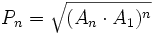 P_n = sqrt{(A_n cdot A_1)^n}